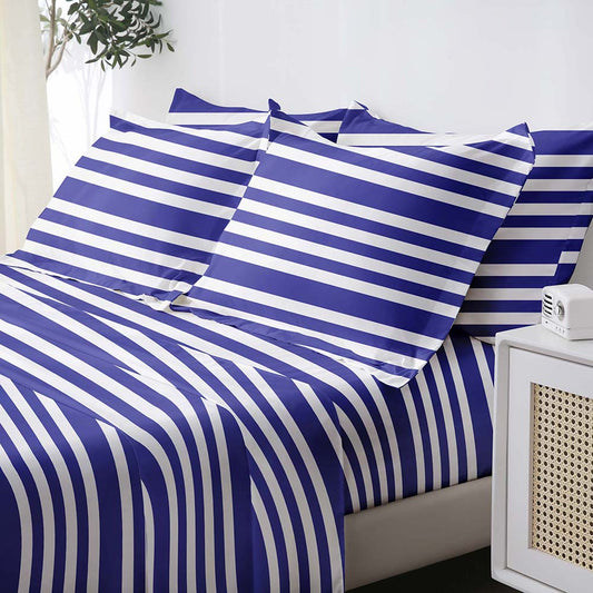 Custom Blue Stripe Bedding Set Bulk Wholesale