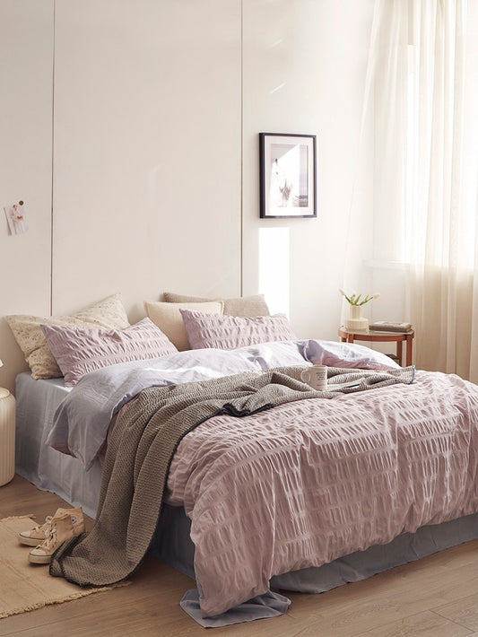 Blush Cloud Cotton Seersucker Comforter original reference image 2