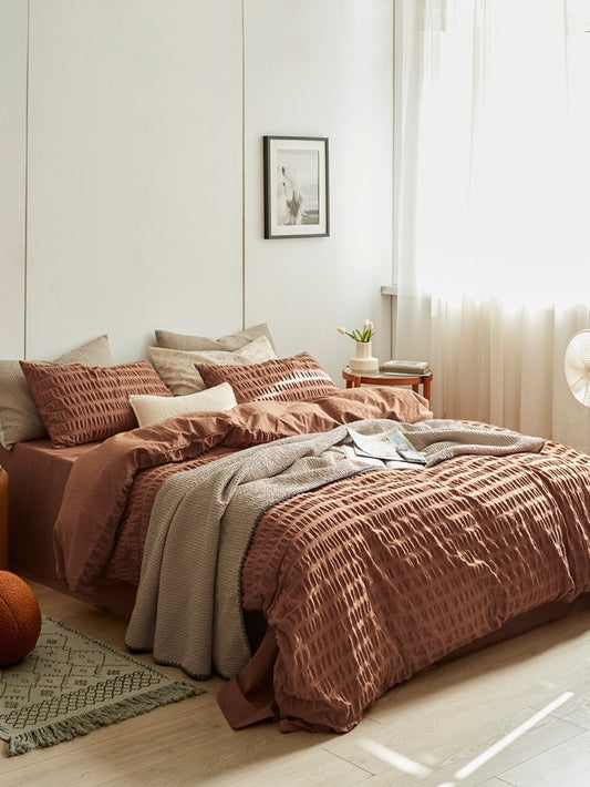 Cocoa Hearth Cotton Seersucker Comforter original reference image 2