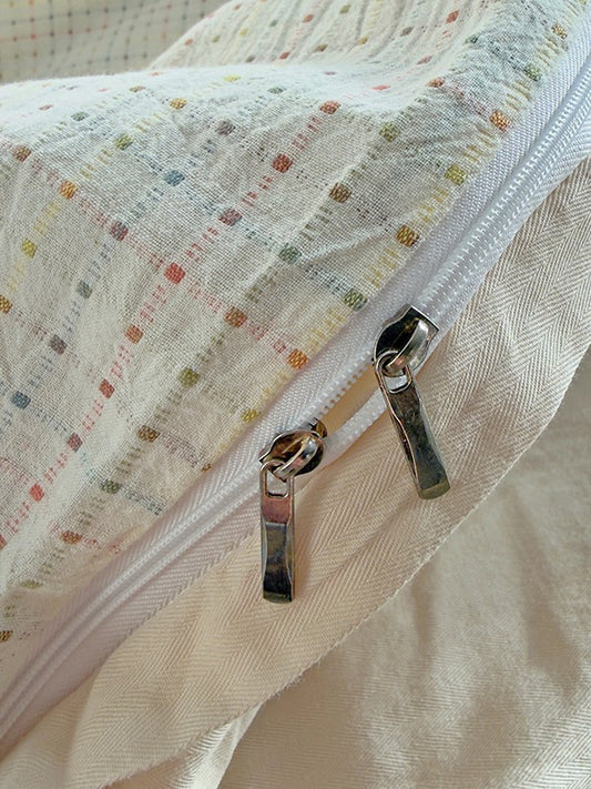 Loom Stripe Washed Cotton Duvet Cover original reference image 1