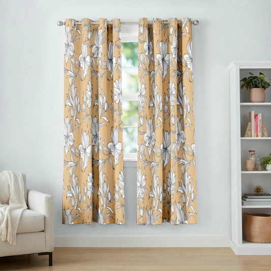 Wholesale Linen Textured Custom Printed Blackout Curtain With Grommet Top