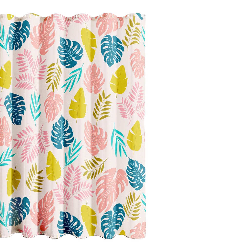 Wholesale Tropical Leaves Printing Polyester Shower Curtain