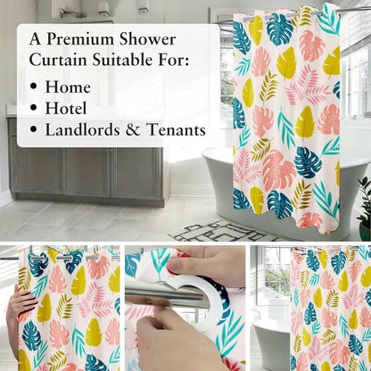 Wholesale Tropical Leaves Printing Polyester Shower Curtain