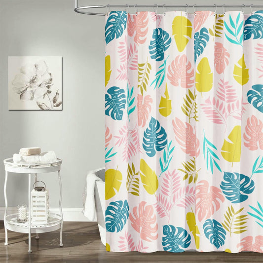 Wholesale Tropical Leaves Printing Polyester Shower Curtain