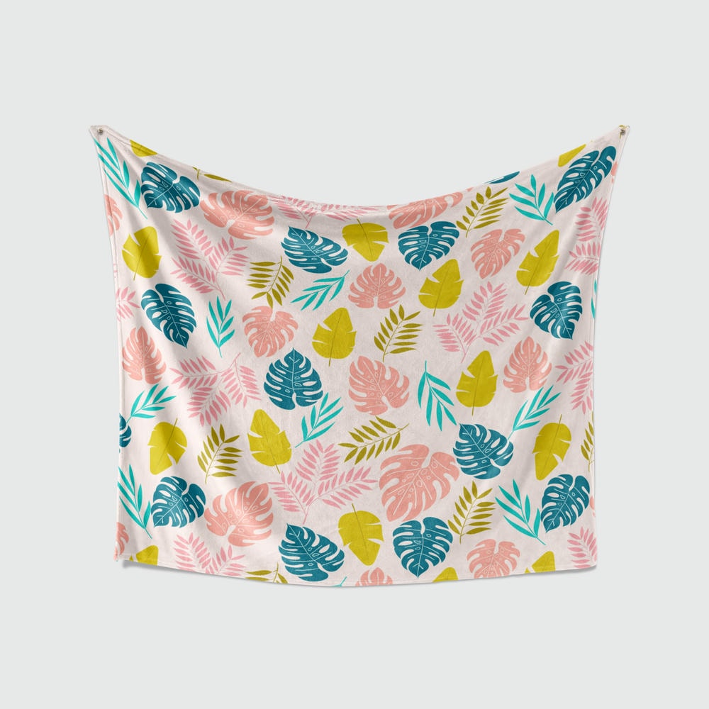 Couverture polaire en flanelle avec impression de fruits personnalisée en gros pour maison de plage