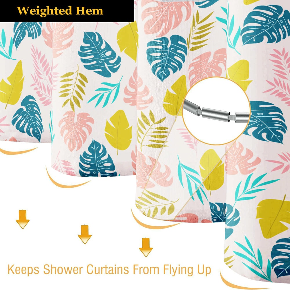 Wholesale Tropical Leaves Printing Polyester Shower Curtain