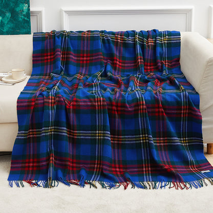 Wholesale Plaid Wool Blanket With Tassels