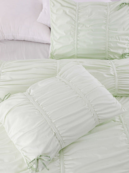 Pale Mint Ruched Tie Duvet Cover original reference image 1