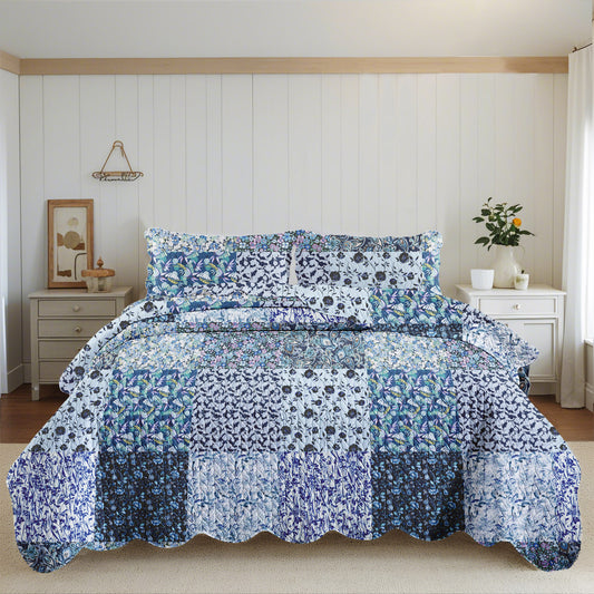 Wholesale Custom Design Printed Patchwork Bedspread, Coverlet, and Quilt Sets with Pillowcases