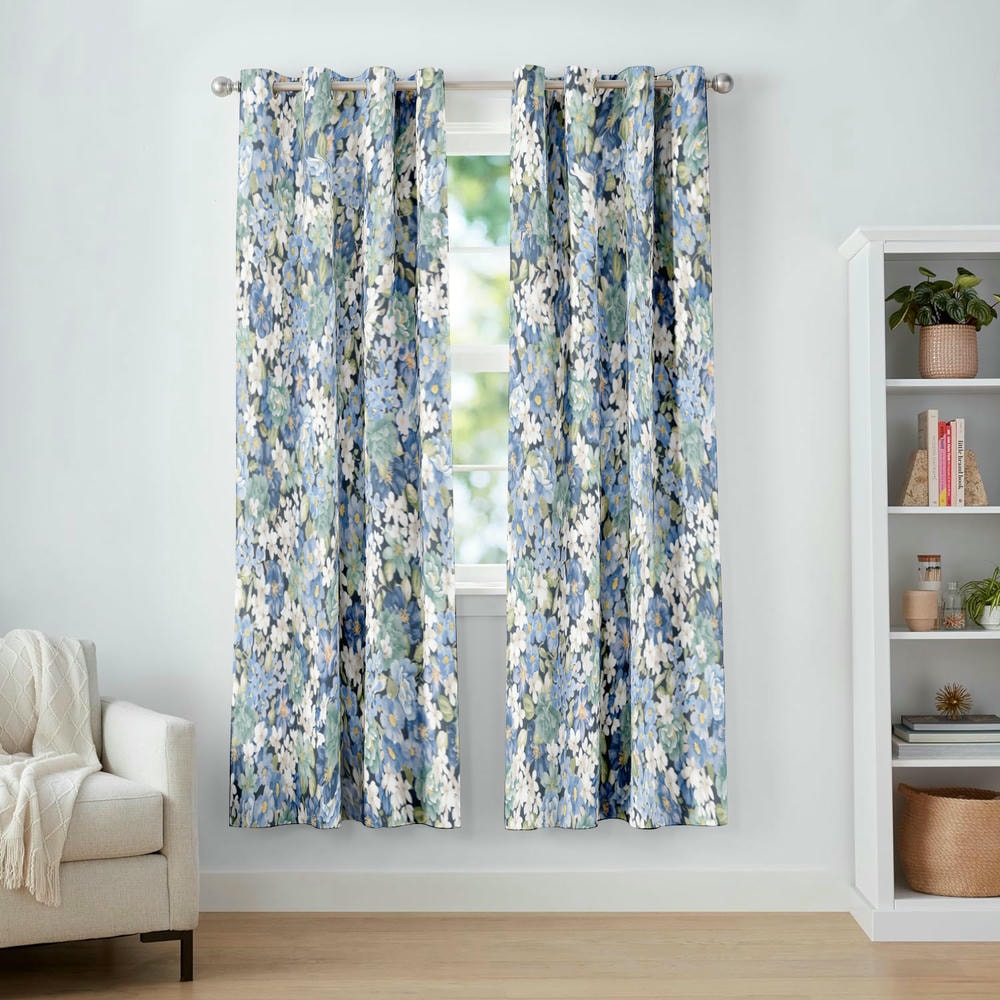 Wholesale Custom Printed Linen Textured Thermal Insulated Blackout Curtain with Grommet Top