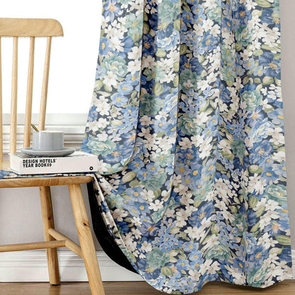 Wholesale Custom Printed Linen Textured Thermal Insulated Blackout Curtain with Grommet Top