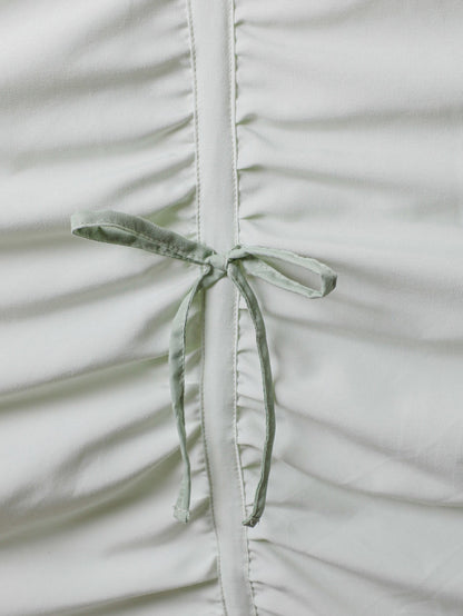 Pale Mint Ruched Tie Duvet Cover original reference image 2