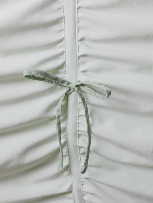 Pale Mint Ruched Tie Duvet Cover original reference image 2