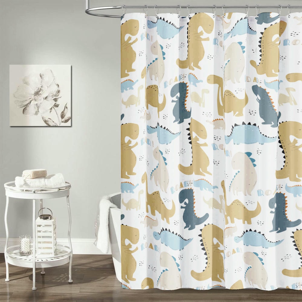 Custom Design Cartoon Printing Polyester Shower Curtain