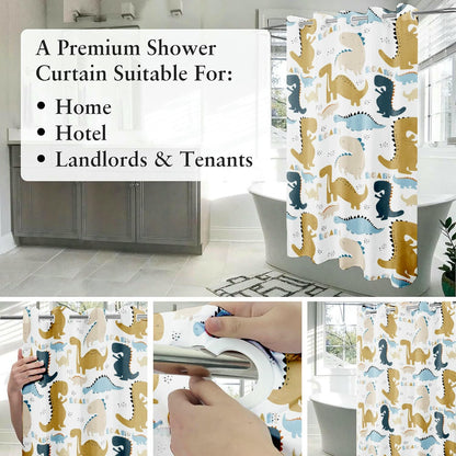 Custom Design Cartoon Printing Polyester Shower Curtain