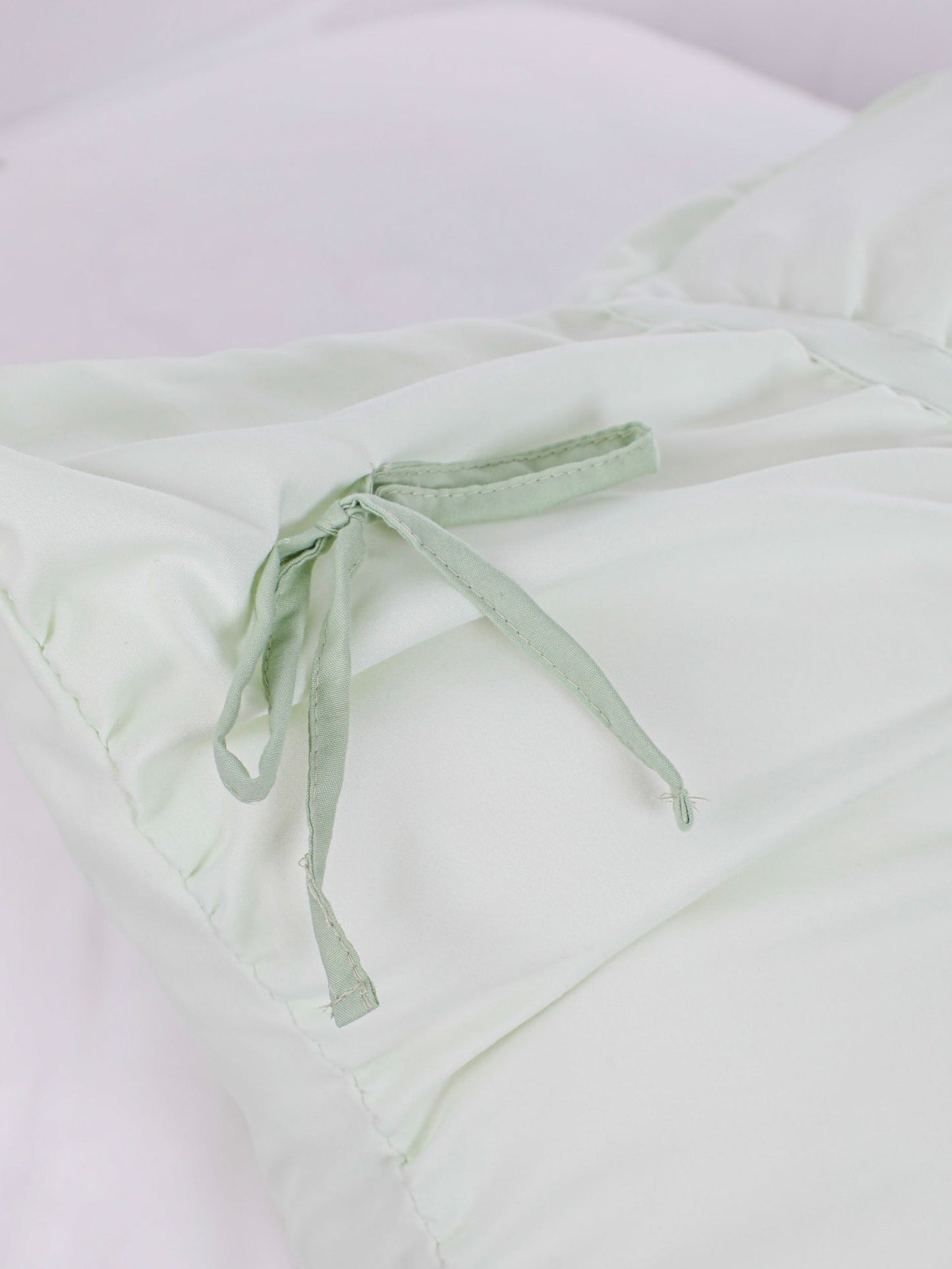 Pale Mint Ruched Tie Duvet Cover original reference image 3