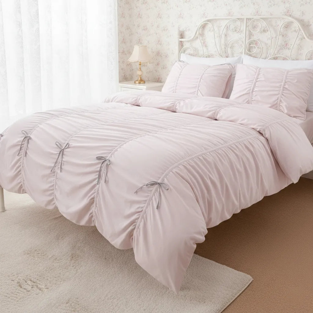 Ballet Ruched Duvet Cover with Bow