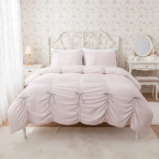 Ballet Ruched Duvet Cover with Bow