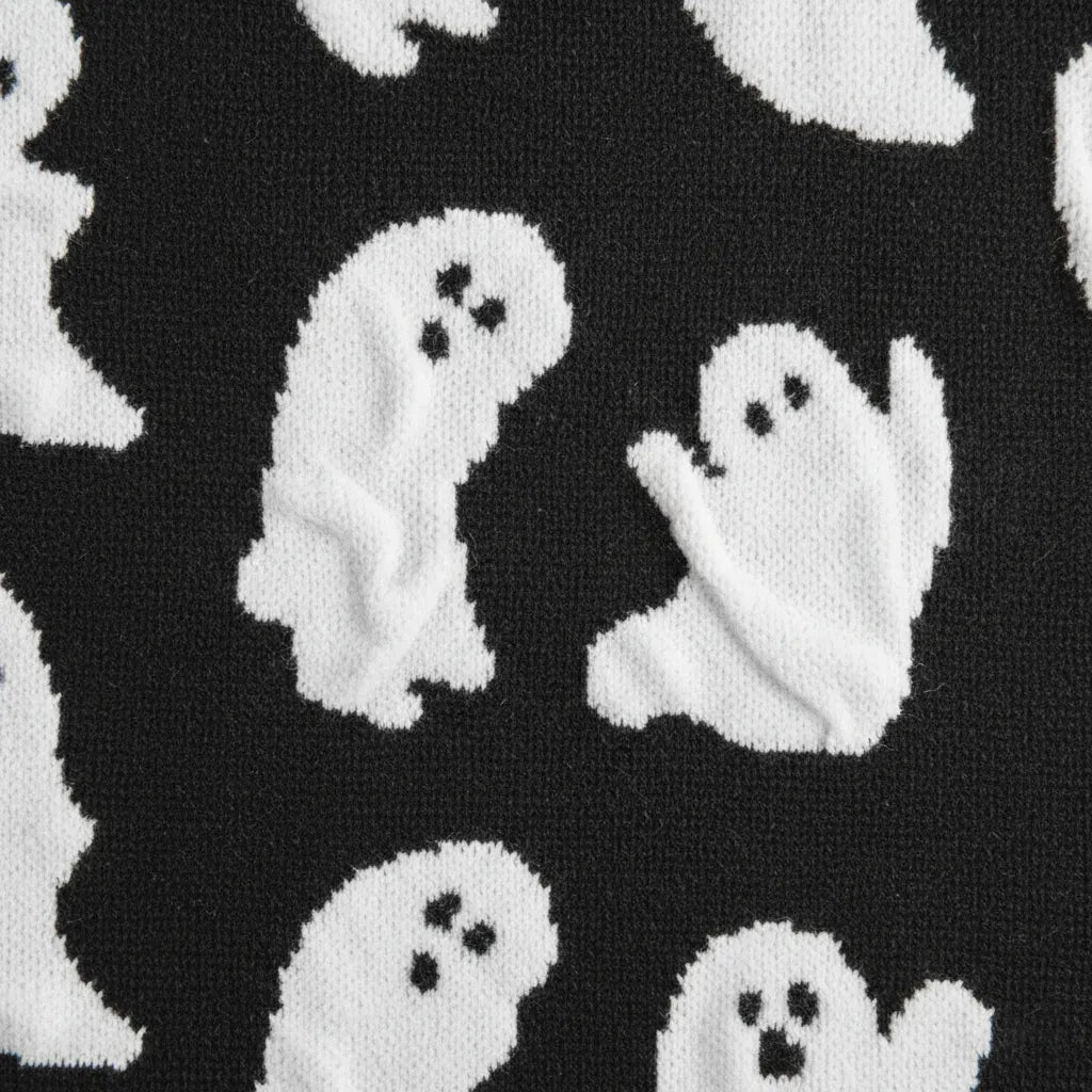 Halloween Ghost Feather Yarn Blanket