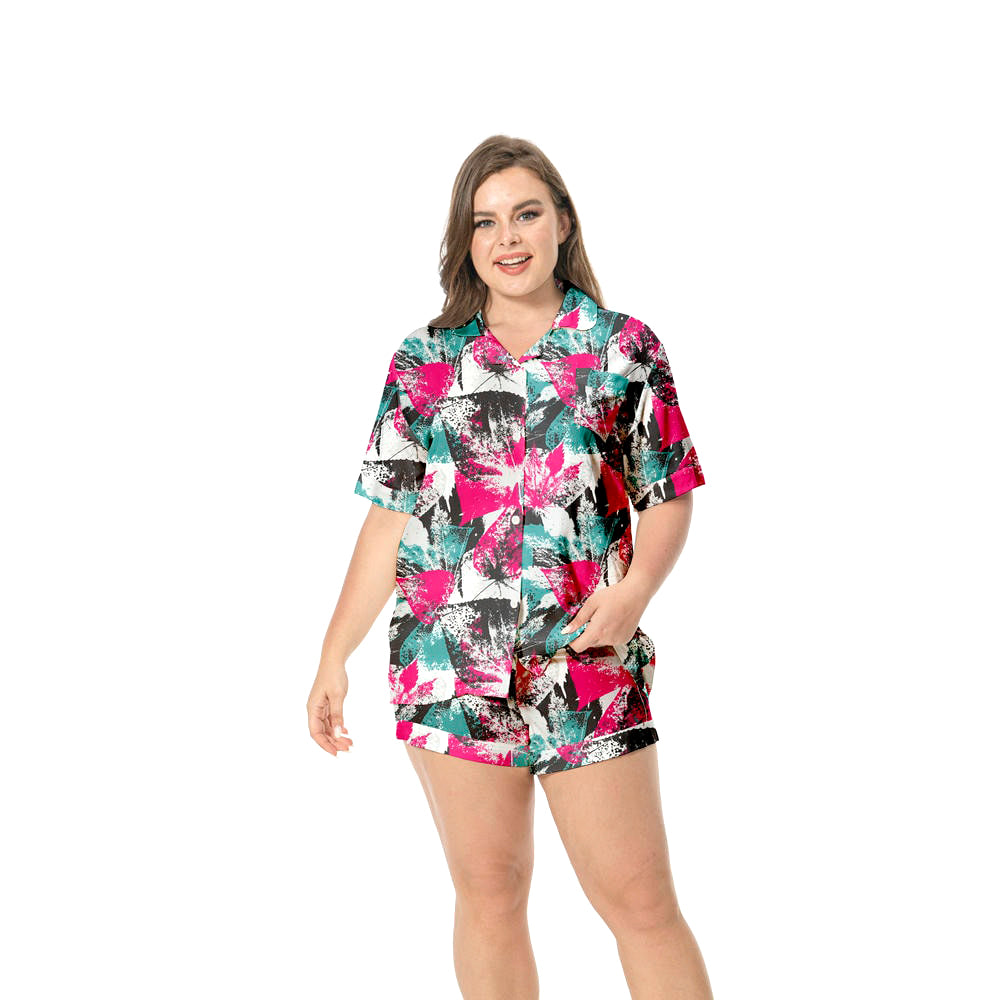 Ensemble de pyjama surdimensionné pour femme imprimé personnalisé en viscose, satin ou coton