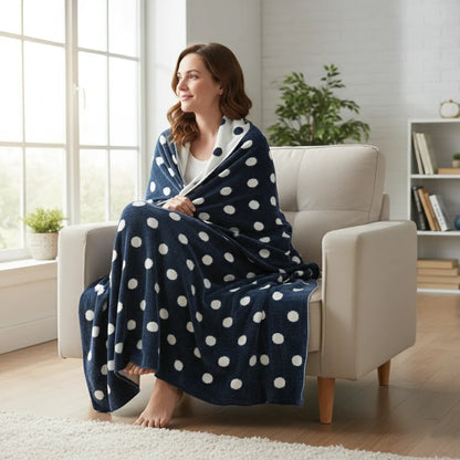 Polka Dot Chenille Blanket
