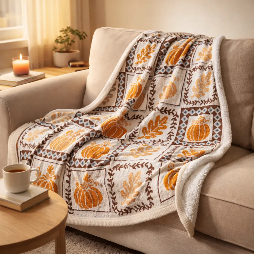 Couverture Sherpa réversible de luxe imprimée sur mesure