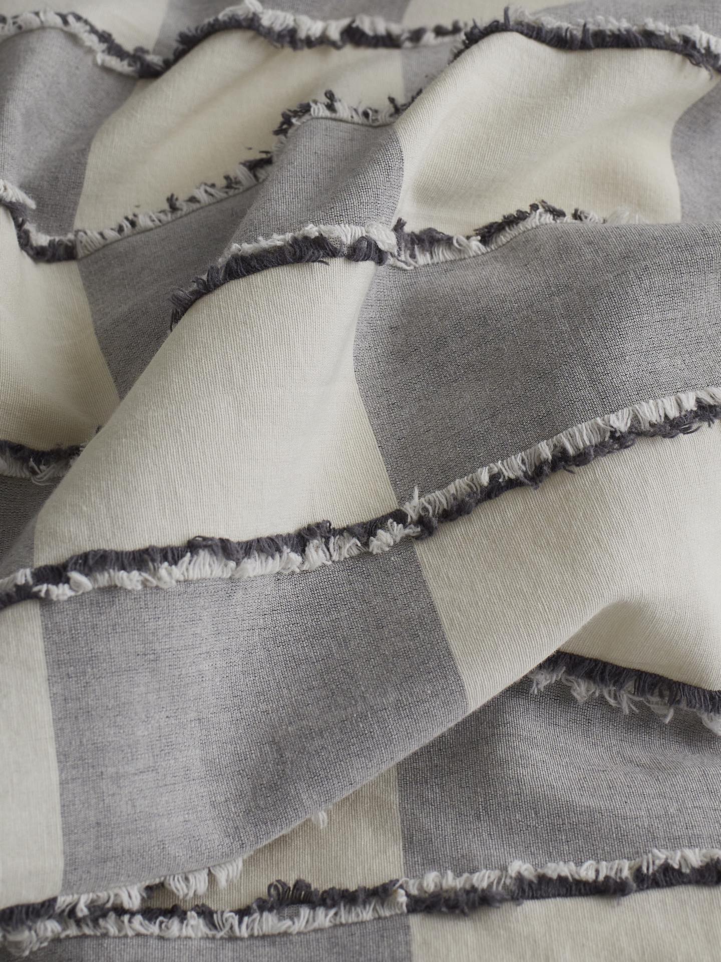 Ashwood Fringe Check Cotton Clipped Jacquard Comforter original reference image 5