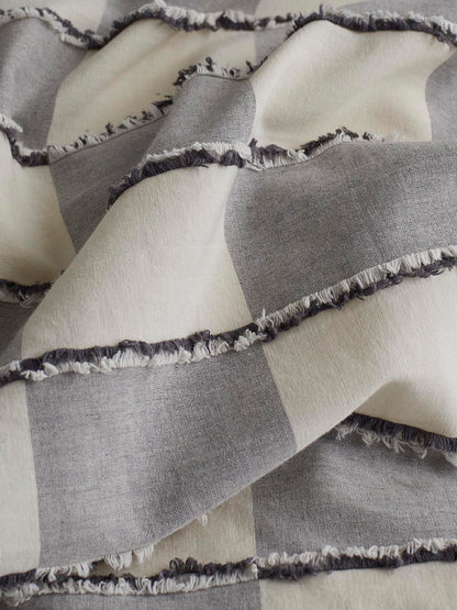 Ashwood Fringe Check Cotton Clipped Jacquard Comforter original reference image 5