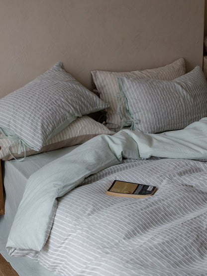 Atelier Pleat Jacquard Linen Cotton Duvet Cover original reference image 11