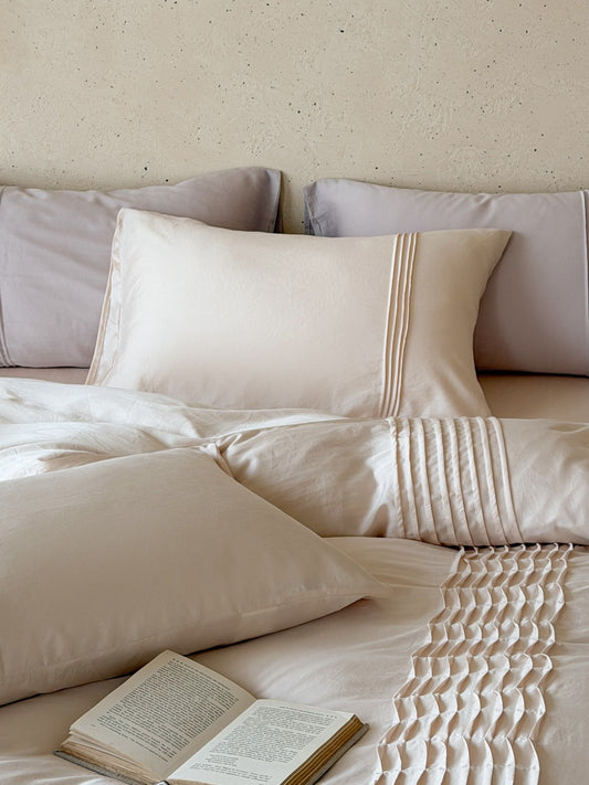 Atelier Smocked Pleat Washed Tencel Duvet Cover original reference image 1
