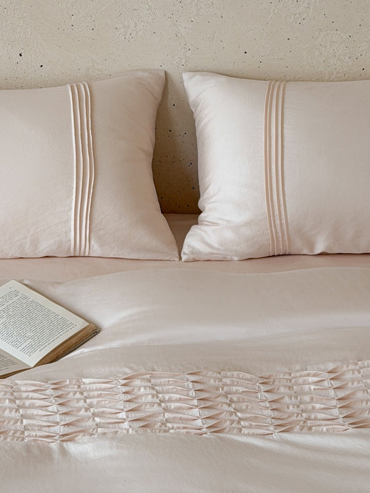 Atelier Smocked Pleat Washed Tencel Duvet Cover original reference image 2