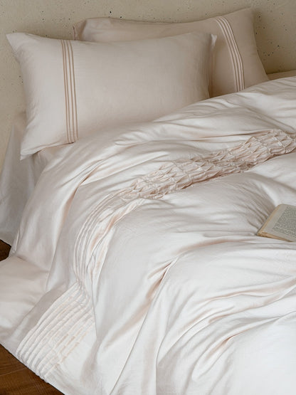 Atelier Smocked Pleat Washed Tencel Duvet Cover original reference image 3
