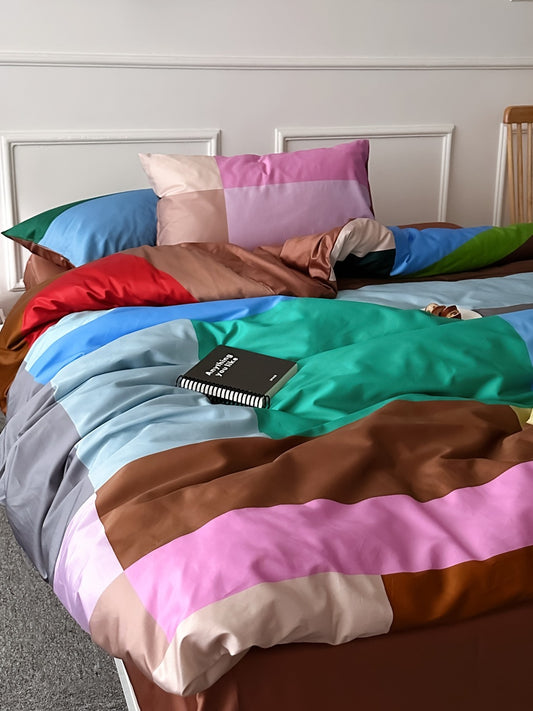 Blockscape Printed Cotton Sateen Duvet Cover original reference image 1