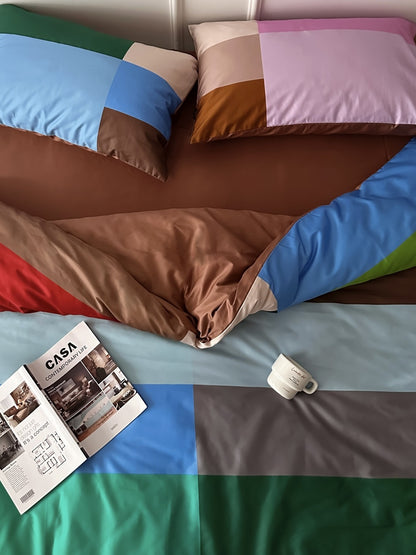 Blockscape Printed Cotton Sateen Duvet Cover original reference image 3