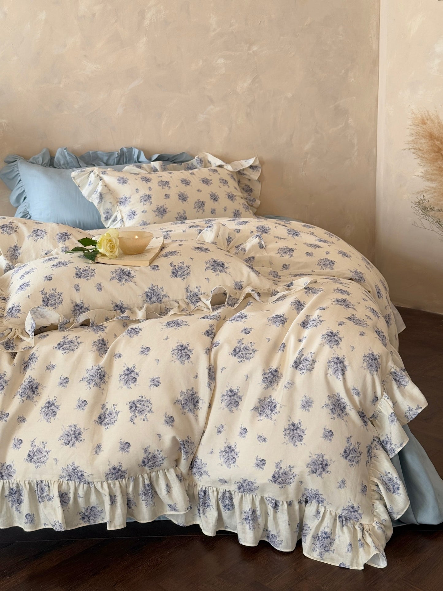 Blue Rose Cottage Ruffle Cotton Muslin Comforter original reference image 6