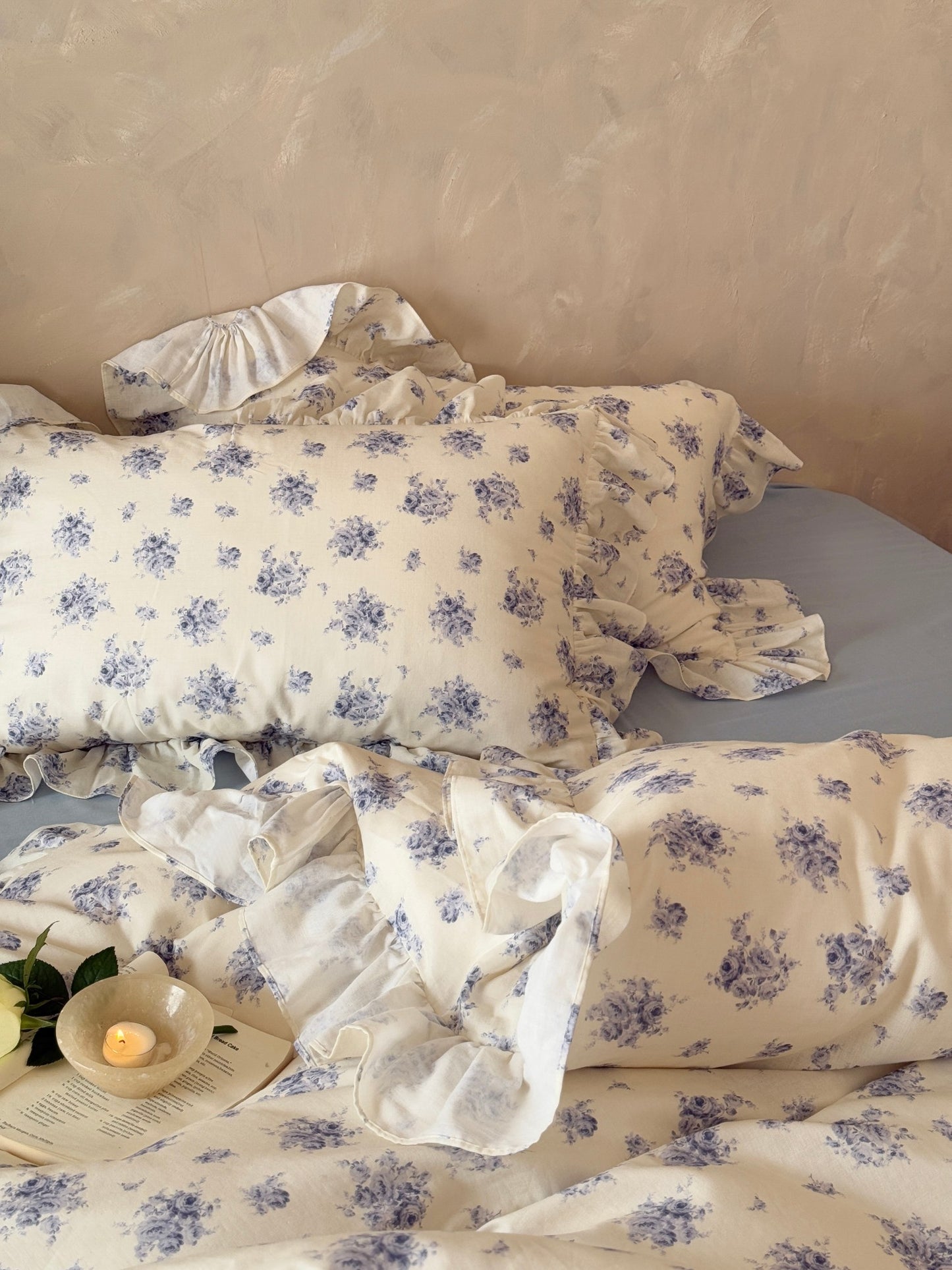 Blue Rose Cottage Ruffle Cotton Muslin Comforter original reference image 8