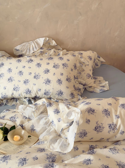 Blue Rose Cottage Ruffle Cotton Muslin Comforter original reference image 8