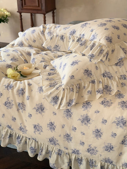 Blue Rose Cottage Ruffle Cotton Muslin Comforter original reference image 10
