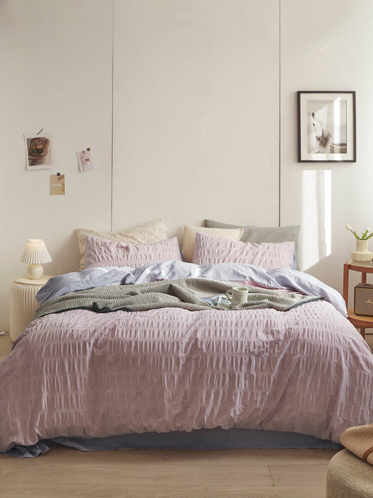Blush Cloud Cotton Seersucker Comforter original reference image 1