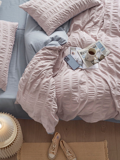 Blush Cloud Cotton Seersucker Comforter original reference image 5