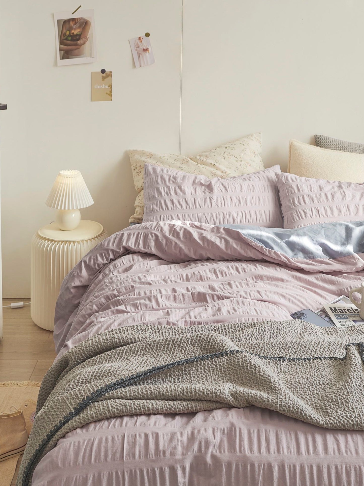 Blush Cloud Cotton Seersucker Comforter original reference image 6