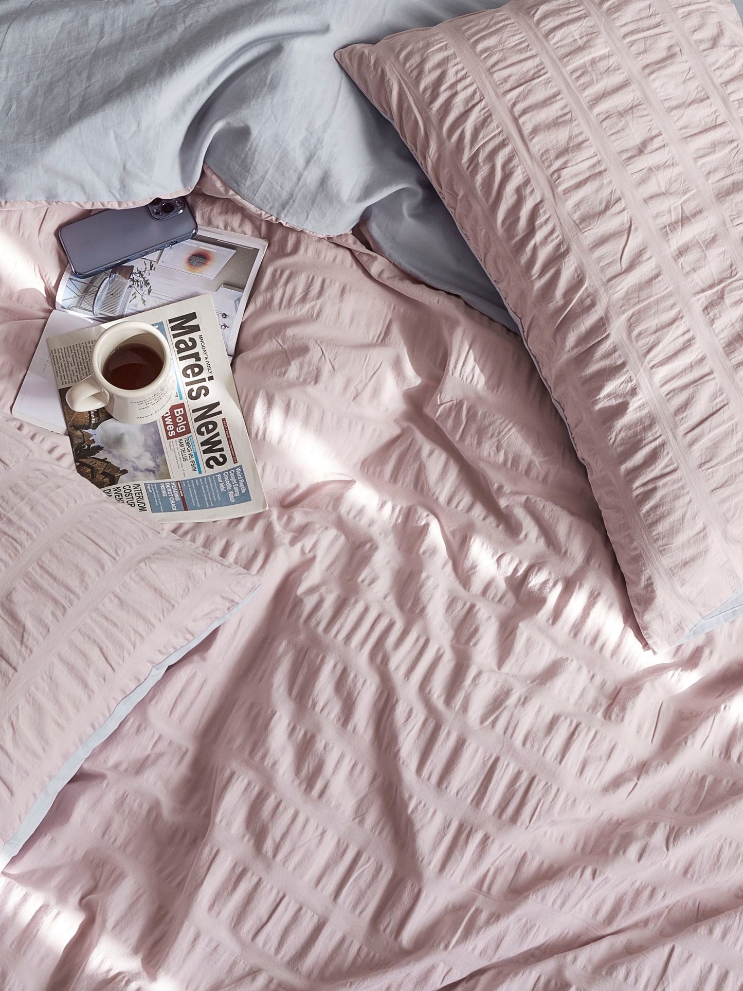 Blush Cloud Cotton Seersucker Comforter original reference image 7