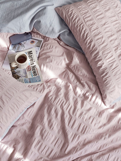 Blush Cloud Cotton Seersucker Comforter original reference image 7