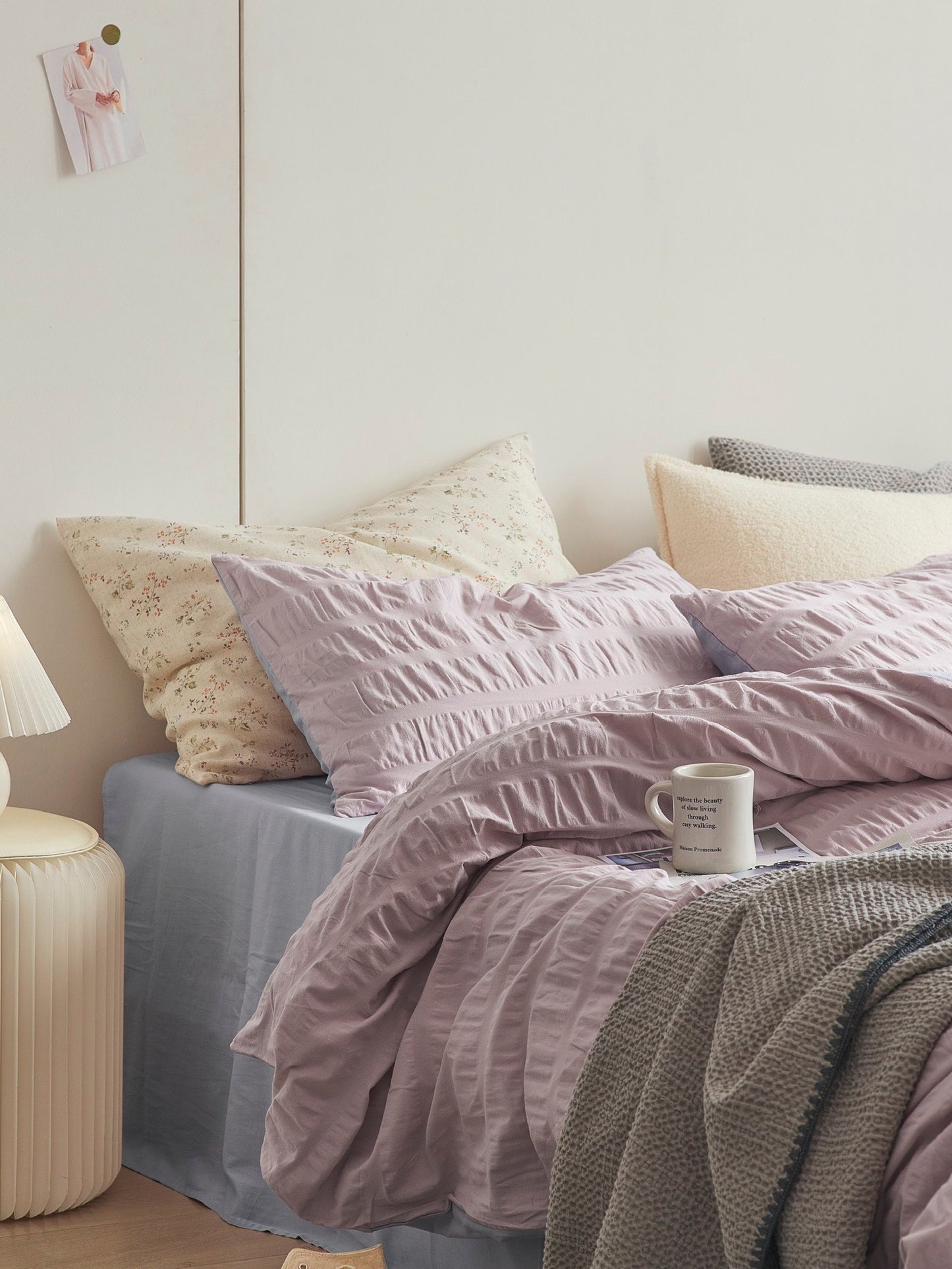 Blush Cloud Cotton Seersucker Comforter original reference image 8