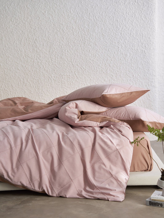 Blush Haven Cotton Jacquard Duvet Cover original reference image 1