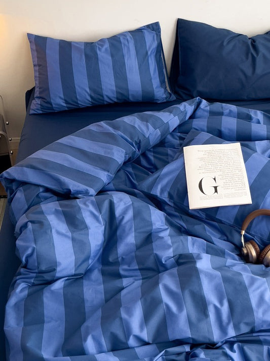 Camden Stripe Cotton Twill Duvet Cover original reference image 5