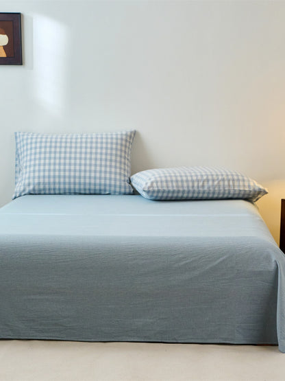 Campus Gingham Check Washed Cotton Duvet Cover original reference image 17