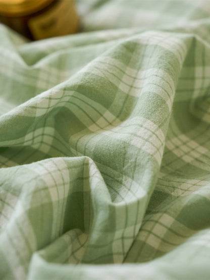 Campus Gingham Check Washed Cotton Duvet Cover original reference image 20