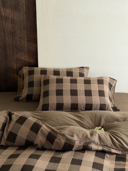 Chestnut Gingham Cotton Muslin Comforter original reference image 6
