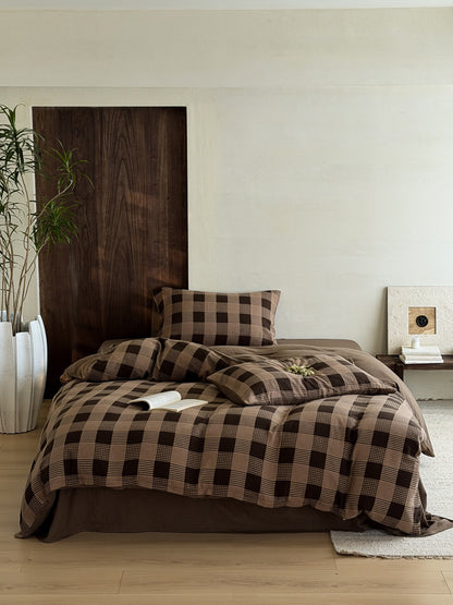 Chestnut Gingham Cotton Muslin Comforter original reference image 8
